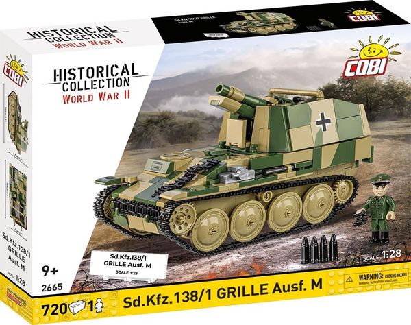 COBI Historical Collection 2665 - Sd.KFZ.138/1 Grille Ausf. M, WWII, Bausatz 1:28, 720+1 Klemmbausteine