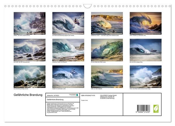 Produktbild: Gef&auml;hrliche Brandung (Wandkalender 2027 DIN A3 quer), CALVENDO Monatskalender