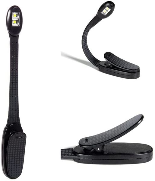 Produktbild: Flexilight Xtra (Schwarz) - 2-LED Leselampe mit Klammer - extralanger Hals - Geschenk f&uuml;r Leser, Buchliebhaber - Deutsche Ausgabe