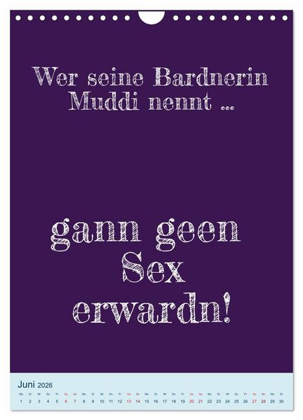Produktbild: Ningeln&auml;sorum! Mundart und Dialekt Kalender Sachsen (Wandkalender 2026 DIN A4 hoch), CALVENDO Monatskalender