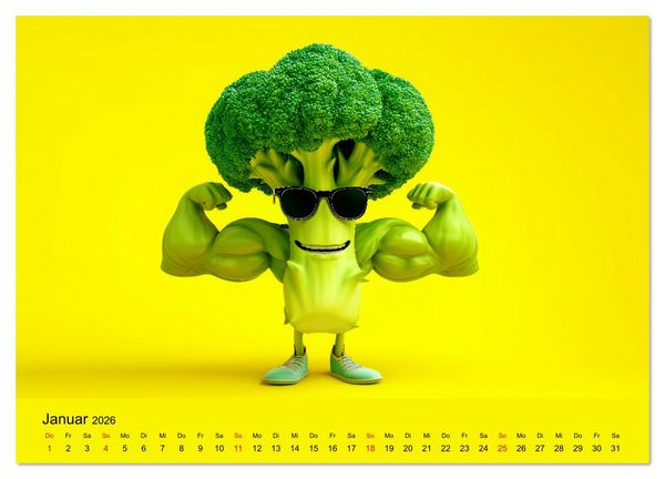 Produktbild: Esse ich nicht! Der freche Kinderkalender mit Obst & Gem&uuml;se (hochwertiger Premium Wandkalender 2026 DIN A2 quer), Kunstdruck in Hochglanz