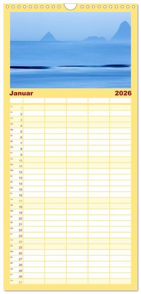 Produktbild: Familienplaner 2026 - Neuseeland - ein Naturparadies mit 5 Spalten (Wandkalender, 21 x 45 cm) CALVENDO