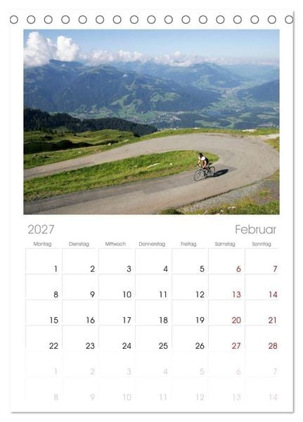 Produktbild: Tischplaner 2027 - Alpenp&auml;sse auf dem Rennrad "Himmlische Serpentinen" (A5 Tischkalender zum Aufstellen) CALVENDO