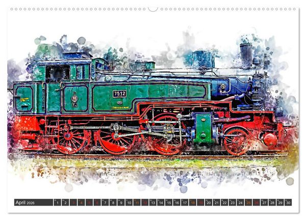 Produktbild: Beeindruckende Dampflokomotiven (hochwertiger Premium Wandkalender 2026 DIN A2 quer), Kunstdruck in Hochglanz
