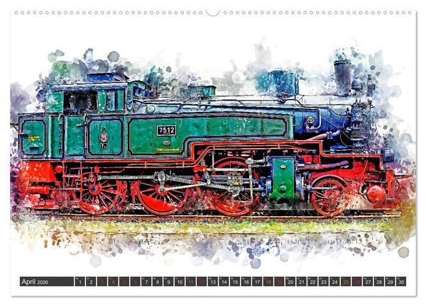Produktbild: Beeindruckende Dampflokomotiven (Wandkalender 2026 DIN A2 quer), CALVENDO Monatskalender