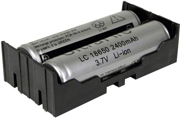 MPD BK-18650-PC4 Batteriehalter 2x 18650 Durchsteckmontage THT (L x B x H) 77.7 x 40.21 x 21.54 mm