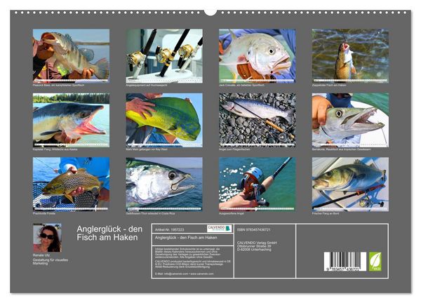 Produktbild: Anglergl&uuml;ck - den Fisch am Haken (Wandkalender 2026 DIN A2 quer), CALVENDO Monatskalender