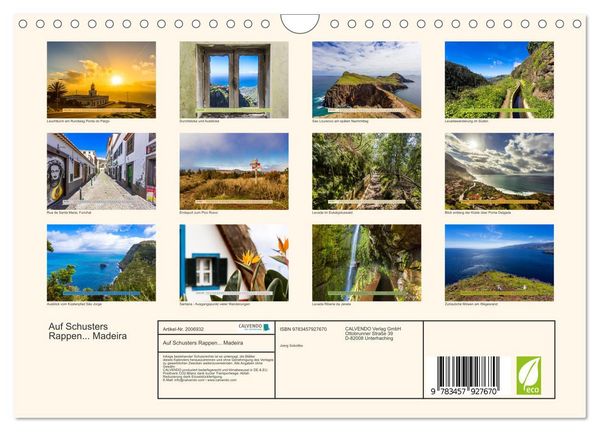 Produktbild: Auf Schusters Rappen... Madeira (Wandkalender 2026 DIN A4 quer), CALVENDO Monatskalender