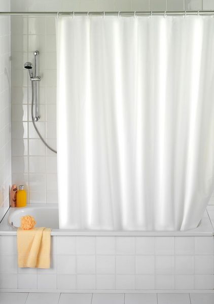 Produktbild: Anti-Schimmel Duschvorhang Uni White, 180 x 200 cm, Textil (Polyester), 180 x 200 cm, waschbar