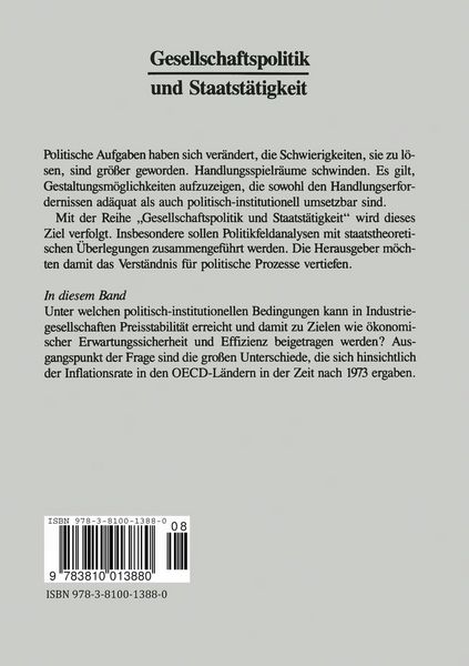 Produktbild: Preisstabilit&auml;tspolitik