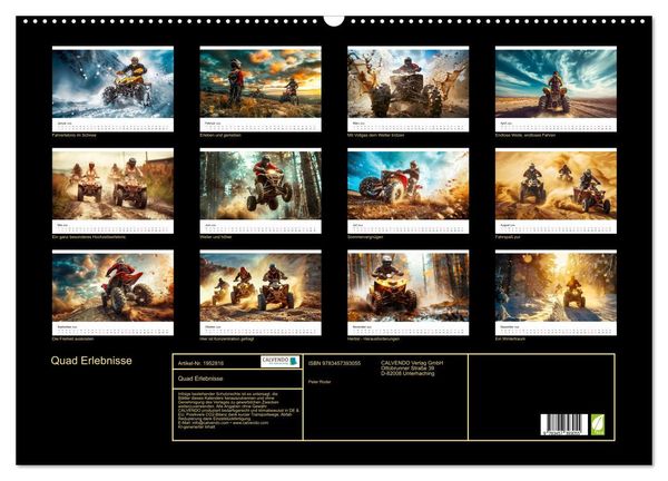 Produktbild: Quad Erlebnisse (Wandkalender 2026 DIN A2 quer), CALVENDO Monatskalender