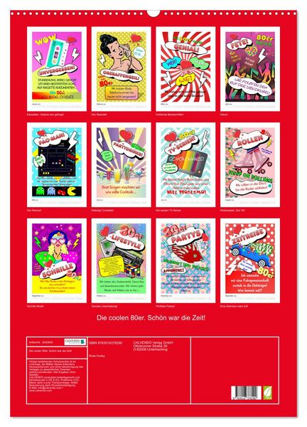 Produktbild: Die coolen 80er. Sch&ouml;n war die Zeit! (Wandkalender 2026 DIN A2 hoch), CALVENDO Monatskalender