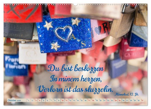 Produktbild: Liebesschl&ouml;sser, Ich liebe Dich (Wandkalender 2026 DIN A2 quer), CALVENDO Monatskalender