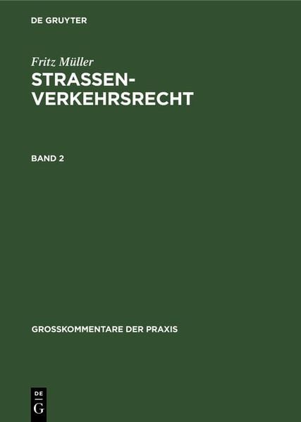 Produktbild: Fritz M&uuml;ller: Stra&szlig;enverkehrsrecht. Band 2