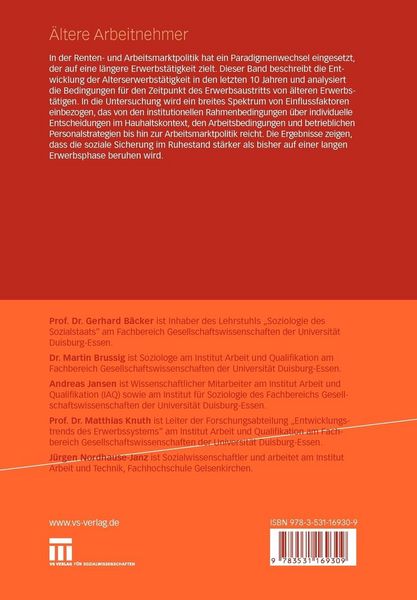 Produktbild: &Auml;ltere Arbeitnehmer