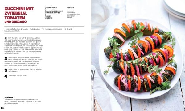 Produktbild: F&auml;chergem&uuml;se (Hasselbackgem&uuml;se) aus dem Ofen &ndash; einfach, lecker, gef&uuml;llt. Rezepte, die selbst harte Gem&uuml;semuffel weich werden lassen