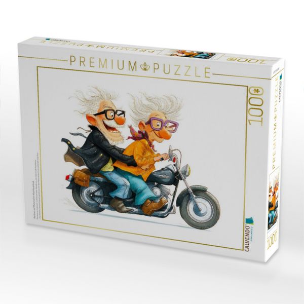 Produktbild: CALVENDO Puzzle Rentner auf Motorrad im Abenteuerlook | 1000 Teile Lege-Gr&ouml;&szlig;e 64x48cm Foto-Puzzle f&uuml;r gl&uuml;ckliche Stunden