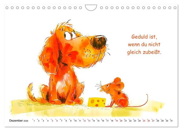 Produktbild: Vier Pfoten, viele Spr&uuml;che - Lustige Weisheiten mit Hund (Wandkalender 2026 DIN A4 quer), CALVENDO Monatskalender