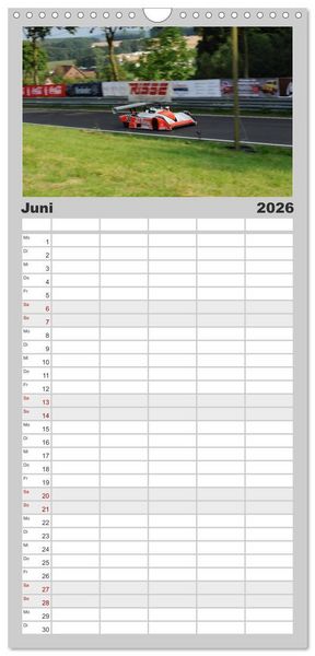 Produktbild: Familienplaner 2026 - Formelrennwagen am Berg mit 5 Spalten (Wandkalender, 21 x 45 cm) CALVENDO