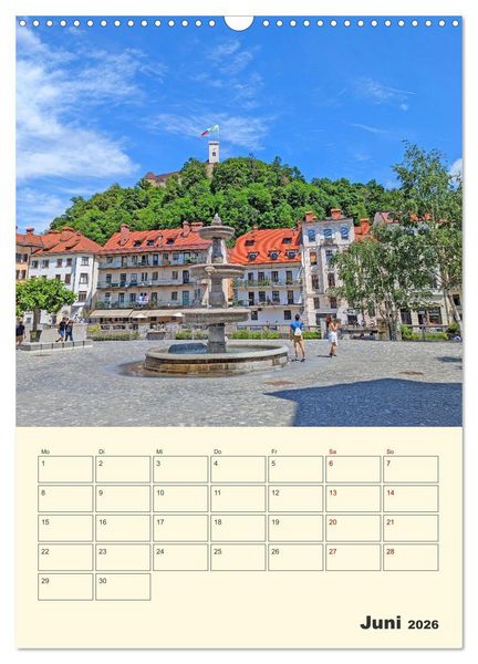 Produktbild: Ljubljana Sloweniens Hauptstadt (Wandkalender 2026 DIN A3 hoch), CALVENDO Monatskalender