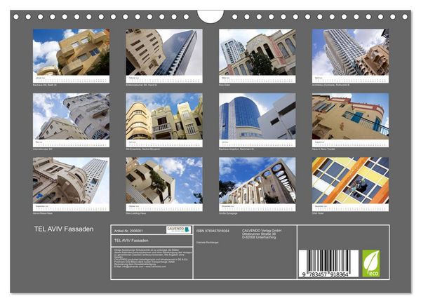 Produktbild: TEL AVIV Fassaden (Wandkalender 2026 DIN A4 quer), CALVENDO Monatskalender