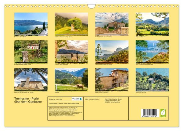 Produktbild: Tremosine - Perle &uuml;ber dem Gardasee (Wandkalender 2026 DIN A3 quer), CALVENDO Monatskalender