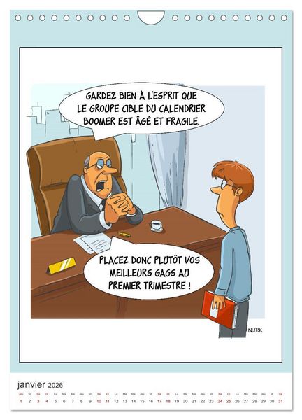 Produktbild: Les Babyboumeurs - Dessins humoristiques (Calendrier mural 2026 DIN A4 horizontal), CALVENDO calendrier mensuel
