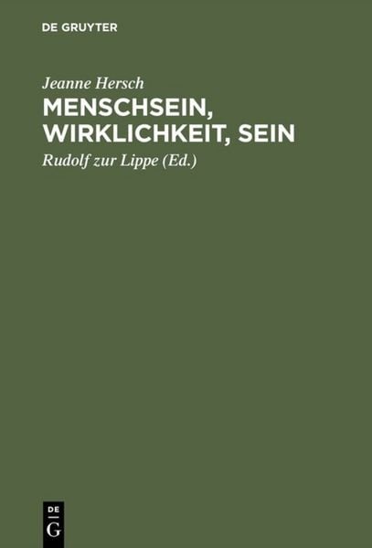 Produktbild: Menschsein, Wirklichkeit, Sein
