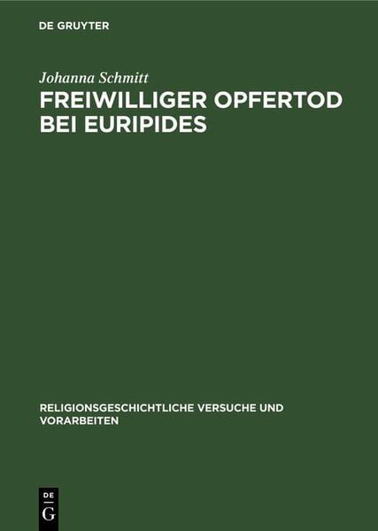Produktbild: Freiwilliger Opfertod bei Euripides