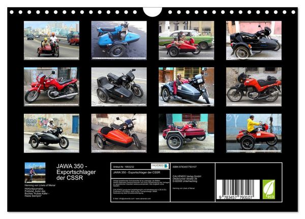 Produktbild: JAWA 350 - Exportschlager der CSSR (Wandkalender 2026 DIN A4 quer), CALVENDO Monatskalender