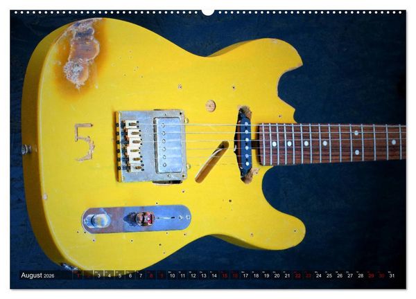 Produktbild: Vintage Gitarren in Szene gesetzt (hochwertiger Premium Wandkalender 2026 DIN A2 quer), Kunstdruck in Hochglanz