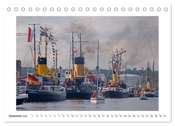 Produktbild: Rauchfahnen &uuml;ber der Ostsee - Schiffe unter Dampf (Tischkalender 2026 DIN A5 quer), CALVENDO Monatskalender