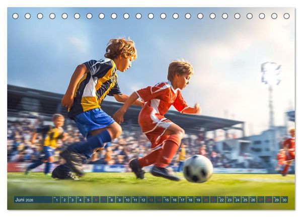 Produktbild: Fussball - Kids in Action (Tischkalender 2026 DIN A5 quer), CALVENDO Monatskalender