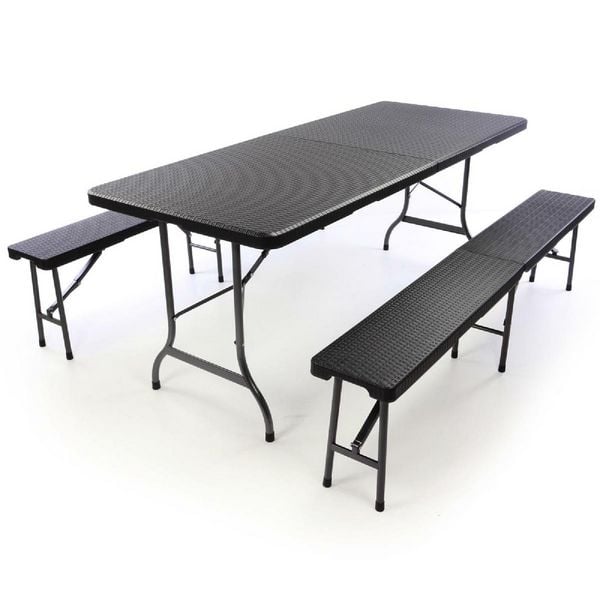 3-tlg. Bierzeltgarnitur Set Sitzgruppe Tisch Bank