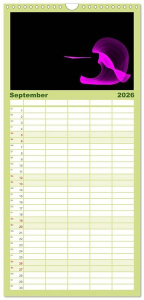 Produktbild: Familienplaner 2026 - Minimalistisch mit 5 Spalten (Wandkalender, 21 x 45 cm) CALVENDO