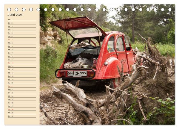 Produktbild: Citro&euml;n 2CV - Ente rot (Tischkalender 2026 DIN A5 quer), CALVENDO Monatskalender