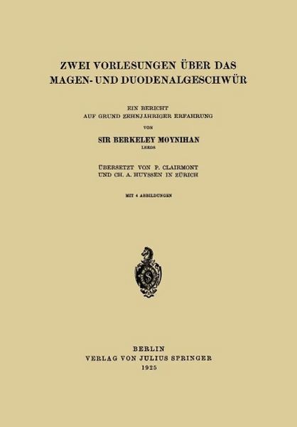 Produktbild: Zwei Vorlesungen &uuml;ber das Magen- und Duodenalgeschw&uuml;r