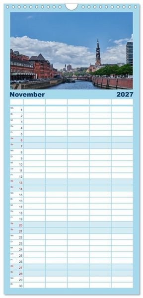 Produktbild: Familienplaner 2027 - Freie Hansestadt Hamburg mit 5 Spalten (Wandkalender, 21 x 45 cm) CALVENDO