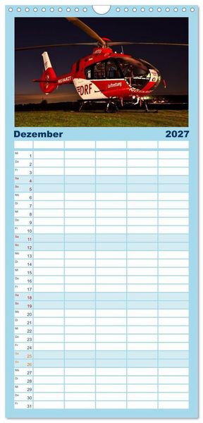 Produktbild: Familienplaner 2027 - Hubschrauberdynamik in allen Facetten mit 5 Spalten (Wandkalender, 21 x 45 cm) CALVENDO