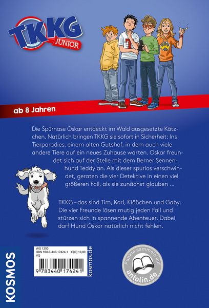 Produktbild: TKKG Junior, 17, Vier Pfoten in Not