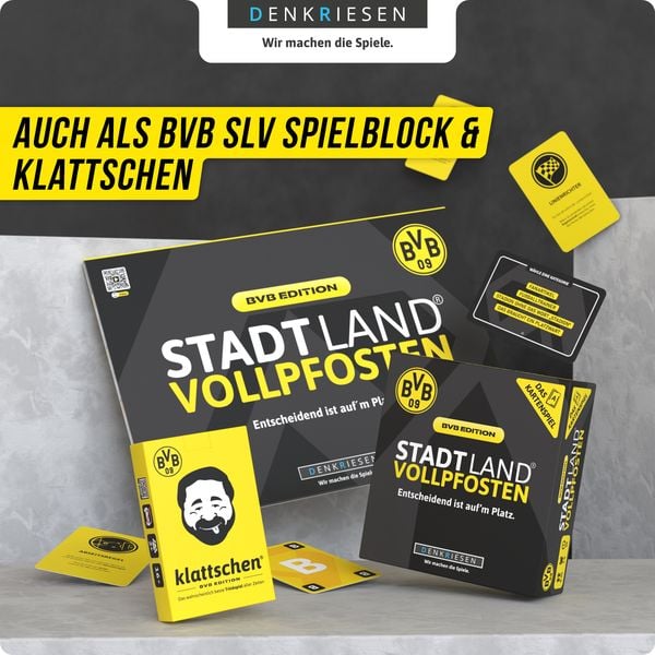DENKRIESEN - STADT LAND VOLLPFOSTEN® - Das Kartenspiel - BVB EDITION - "Entscheidend ist auf'm Platz."