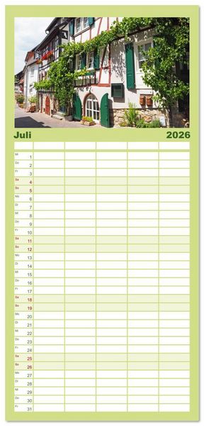 Produktbild: Familienplaner 2026 - Heppenheim - Weinstadt unter der Starkenburg mit 5 Spalten (Wandkalender, 21 x 45 cm) CALVENDO