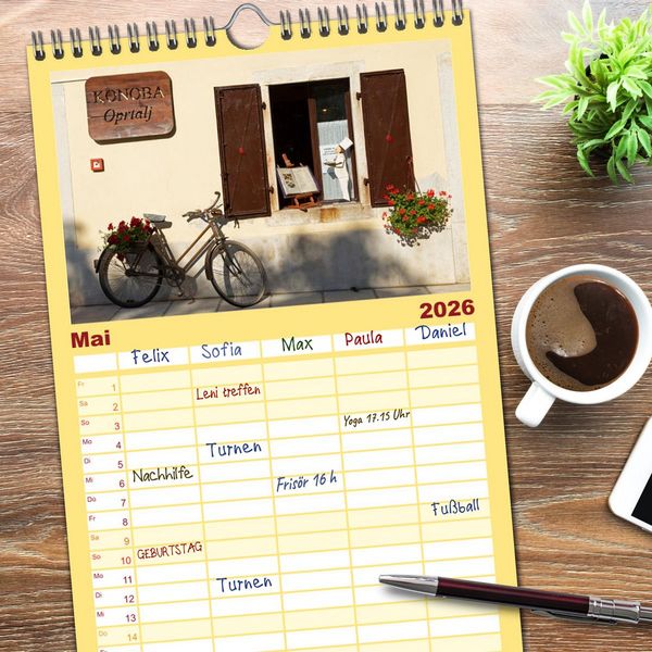 Produktbild: Familienplaner 2026 - sonniges Istrien mit 5 Spalten (Wandkalender, 21 x 45 cm) CALVENDO