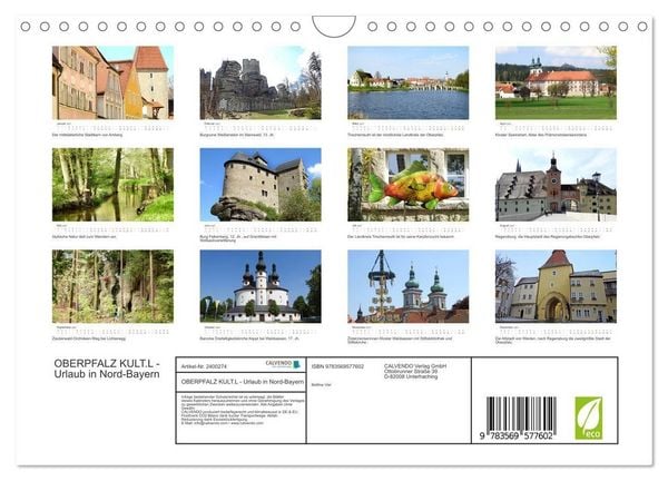 Produktbild: OBERPFALZ KULT.L - Urlaub in Nord-Bayern (Wandkalender 2027 DIN A4 quer), CALVENDO Monatskalender