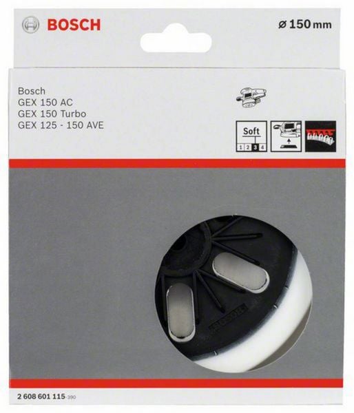 Produktbild: Bosch Accessories 2608601115 Schleifteller weich, 150 mm, f&uuml;r GEX 125-150 AVE, GEX 150 AC, GEX 150 Durchmesser 150 mm Passend f&uuml;r (Details) Exzenter