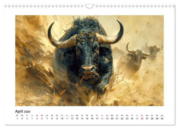 Produktbild: Wilde Rinder (Wandkalender 2026 DIN A3 quer), CALVENDO Monatskalender