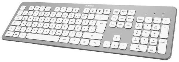 Hama KW-700 Kabellos, Funk Tastatur Deutsch, QWERTZ Silber/Weiß