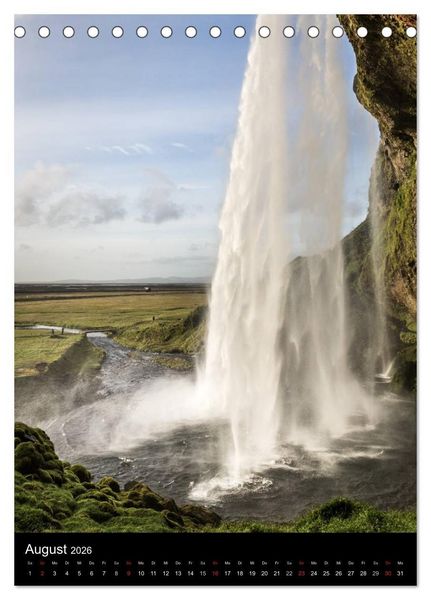 Produktbild: Island - Landschaften vom Wasser gepr&auml;gt (Tischkalender 2026 DIN A5 hoch), CALVENDO Monatskalender