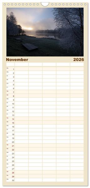 Produktbild: Familienplaner 2026 - Schwedens V&auml;rmland mit 5 Spalten (Wandkalender, 21 x 45 cm) CALVENDO