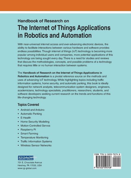 Produktbild: Handbook of Research on the Internet of Things Applications in Robotics and Automation